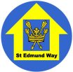 St Edmund Way blue and yellow waymarker disc logo