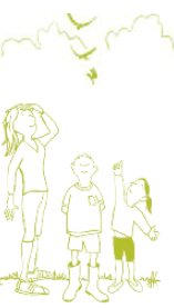 cartoon fmaily bird watching cartoon family bird watching