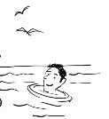 cartoon of a man swimming in the sea cartoon of a man swimming in the sea